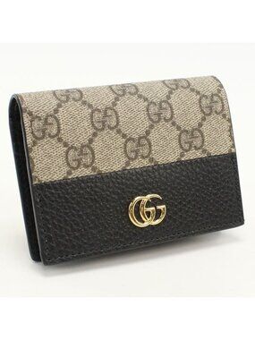 Gucci Card Case Wallet GG Supreme Bifold Leather